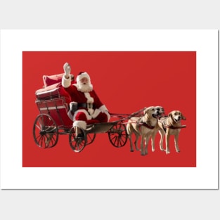 Santa Claus dog christmas Posters and Art